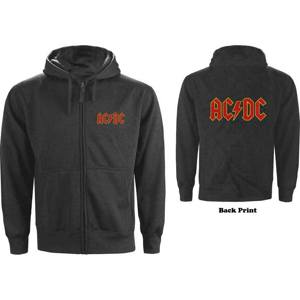 AC/DC "Logo" Charcoal Grey Zip Hoodie