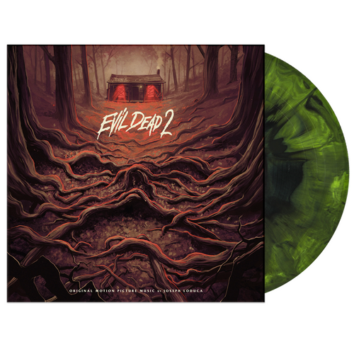 OST "Evil Dead 2" Heavyweight Green / Black Vinyl in Gatefold Tip On Jacket - PRE-ORDER