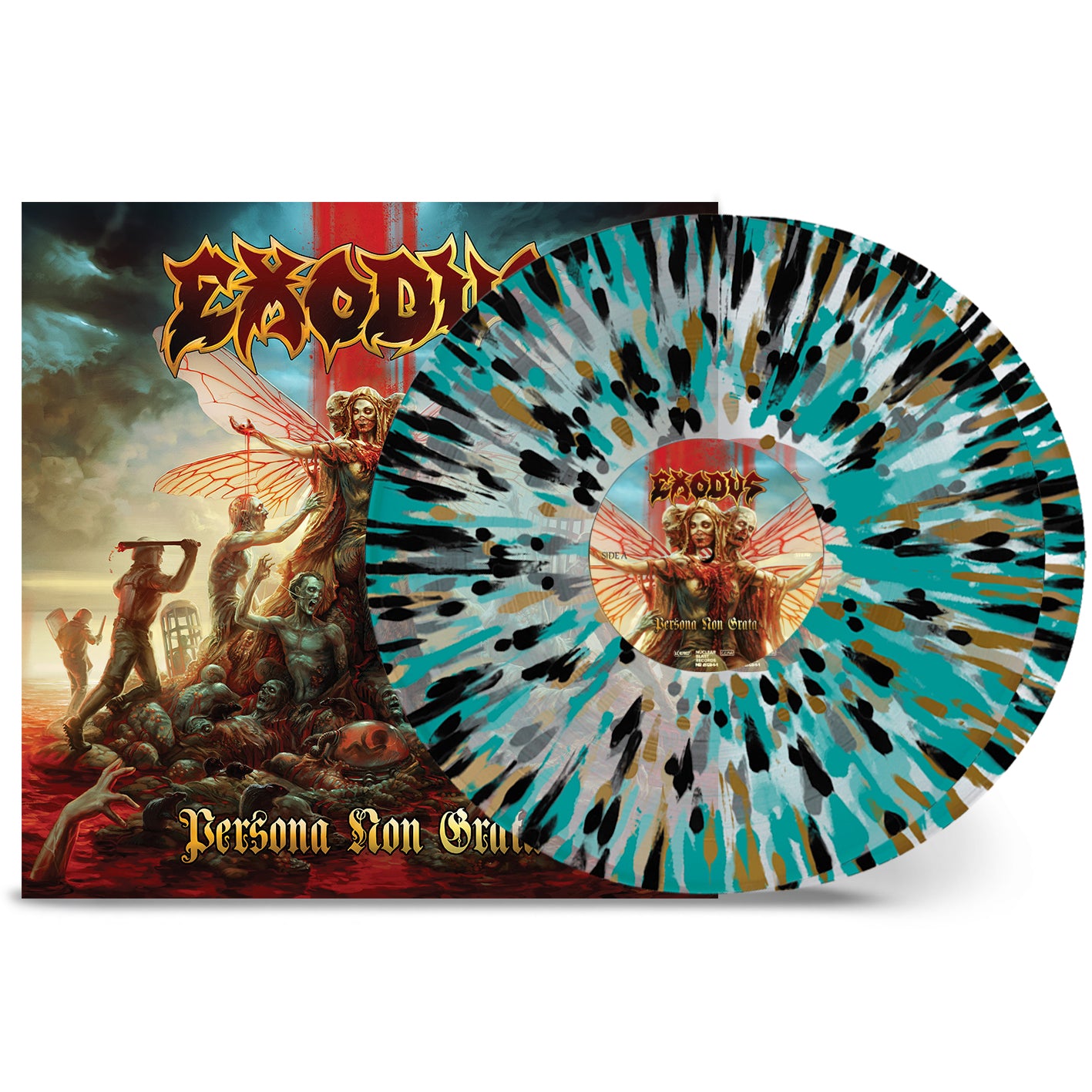 Exodus "Persona Non Grata" 2x12" Clear Gold Black Turquoise Splatter Vinyl - PRE-ORDER