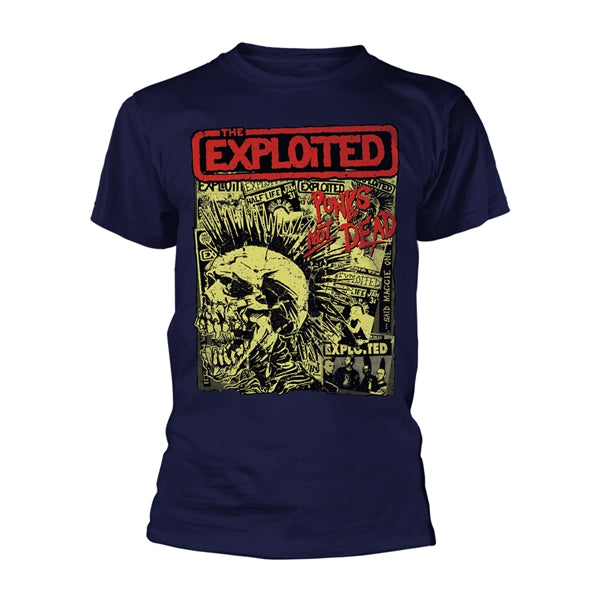 The Exploited "Punk's Not Dead Album" Navy Blue T shirt
