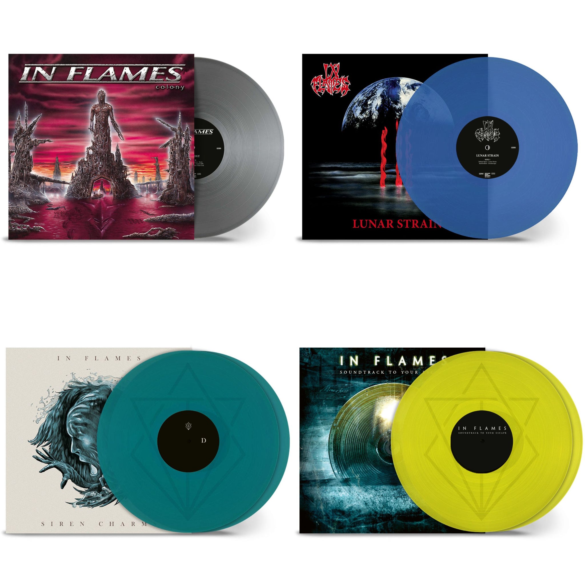 In Flames Anniversary Bundle - "Siren Charms", "Soundtrack To Your Escape", "Colony" & "Lunar Strain" 180g Colour Vinyl - PRE-ORDER