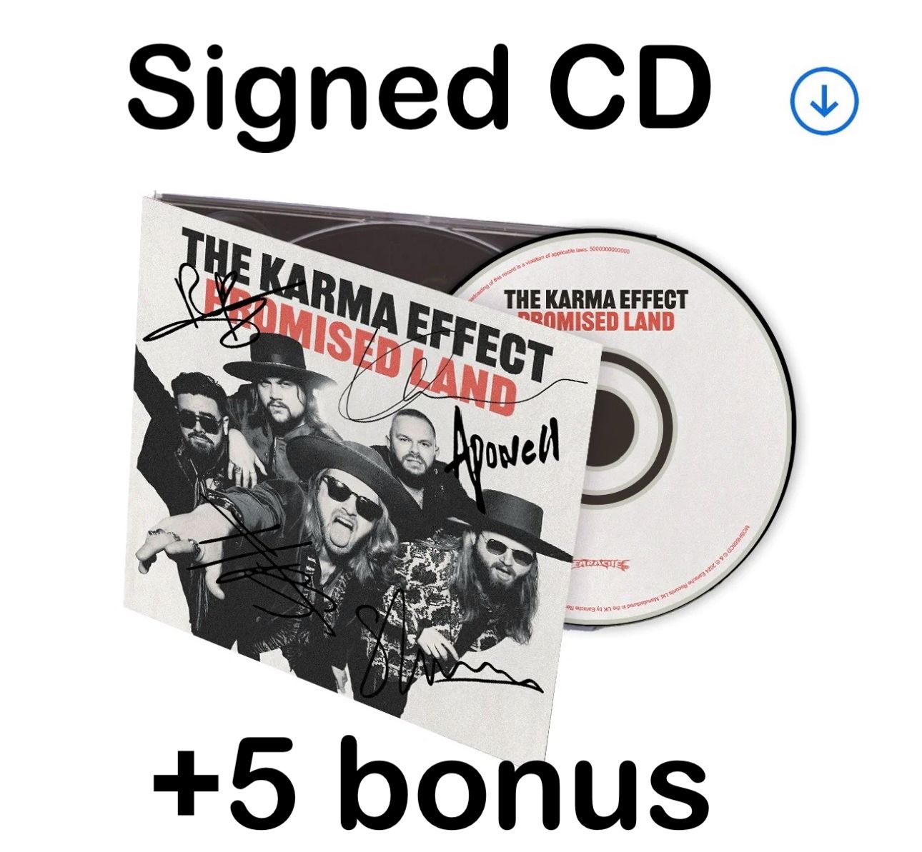 The Karma Effect "Promised Land" SIGNED Digipak CD w/ 5 Bonus Tracks, plus entry to the Westerham Brewery gig, May 4 2024