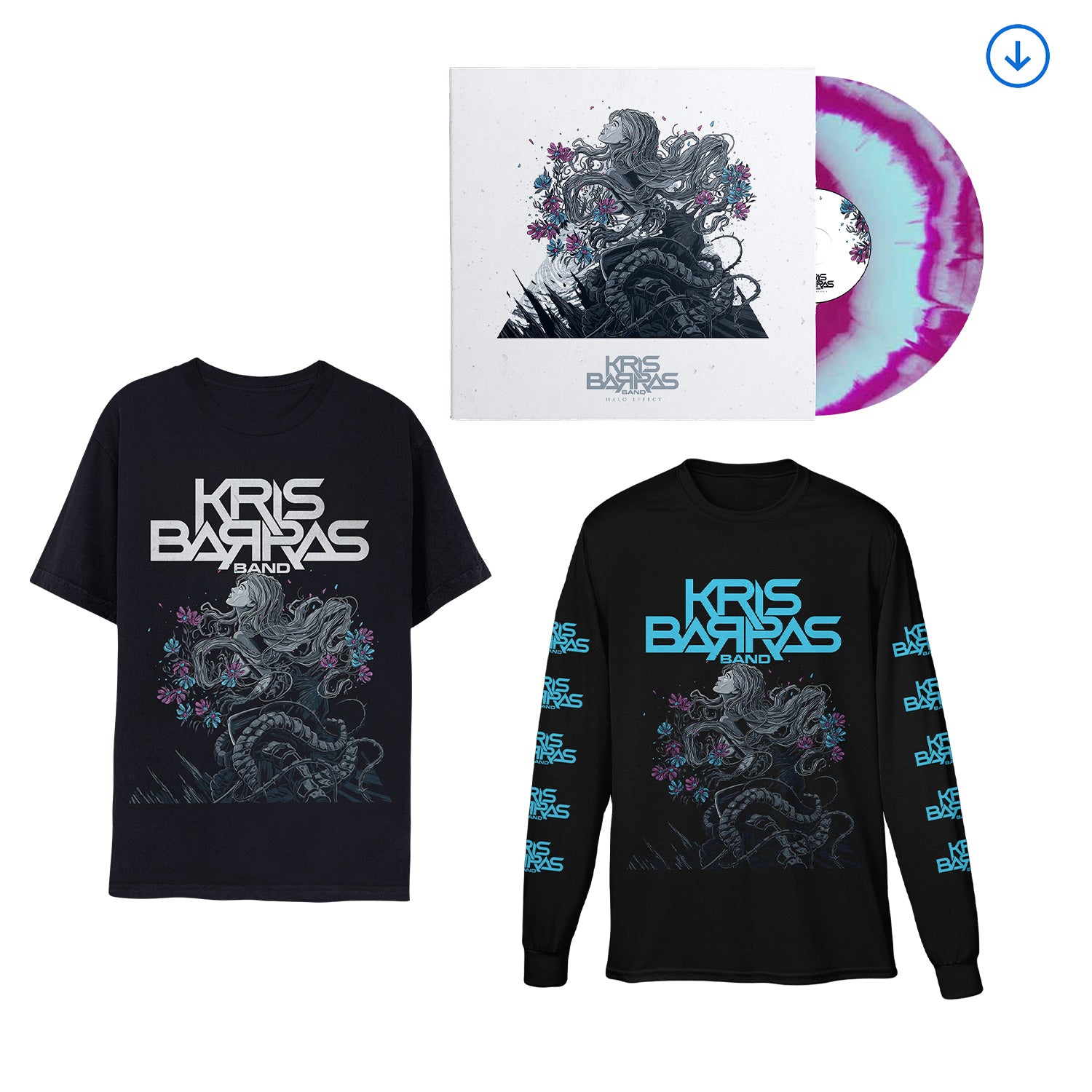 Kris Barras Band "Halo Effect" Merge Vinyl, Download & Short or Long Sleeve T shirt