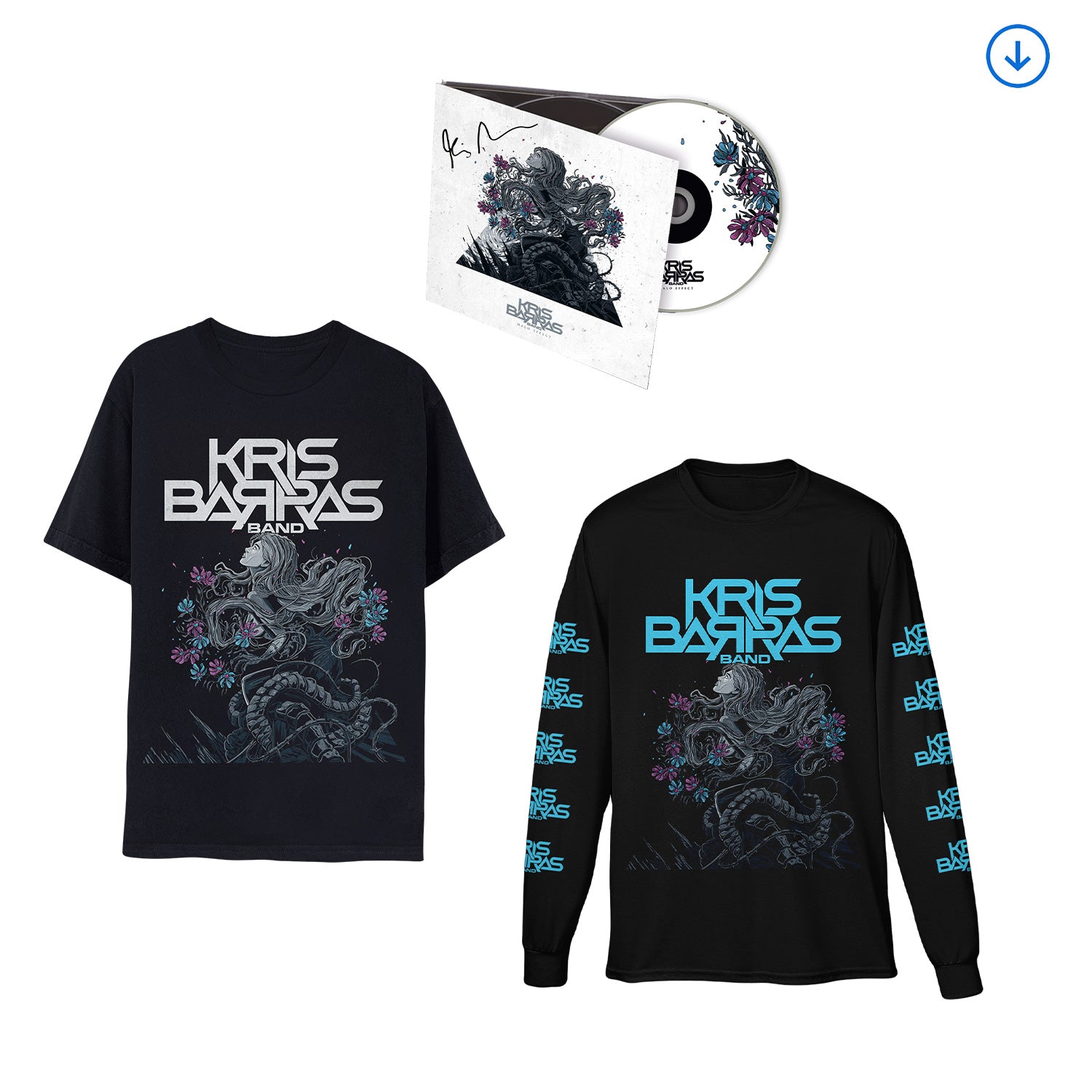 Kris Barras Band "Halo Effect" Signed CD, Download & Short or Long Sleeve T shirt
