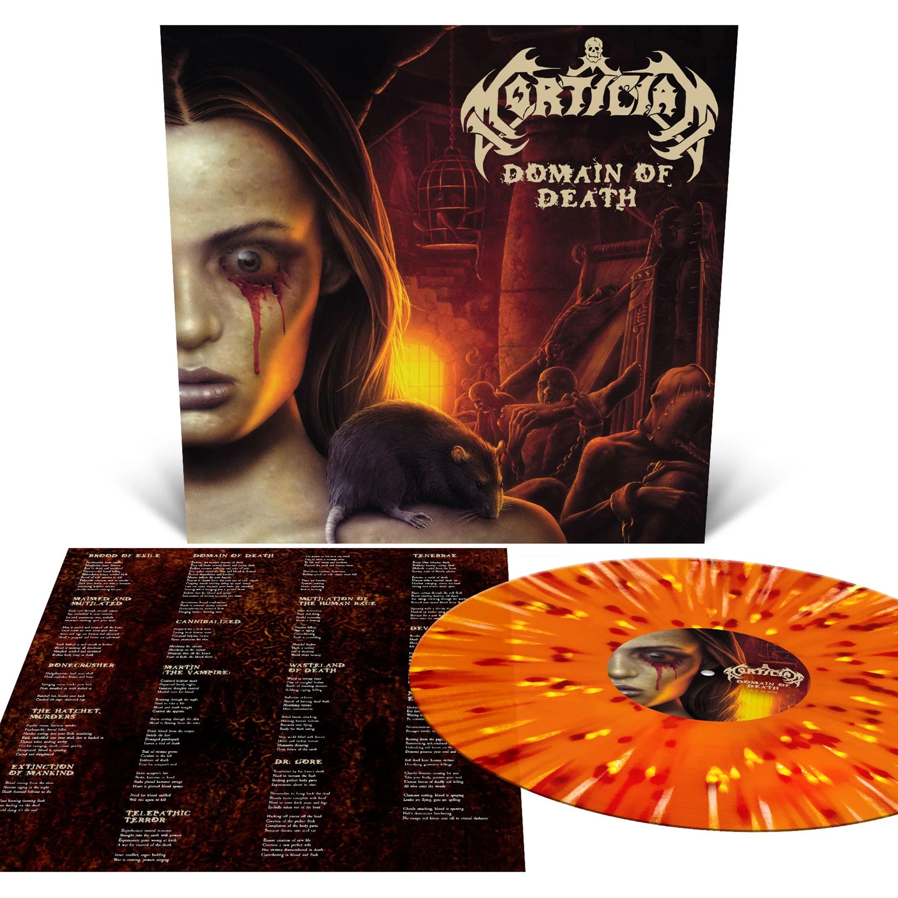 Mortician "Domain Of Death" Orange Krush w/ Splatter Vinyl - PRE-ORDER
