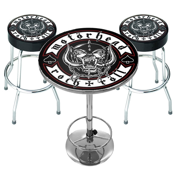 Motorhead "Rock N Roll" Bar Stools and Table Set