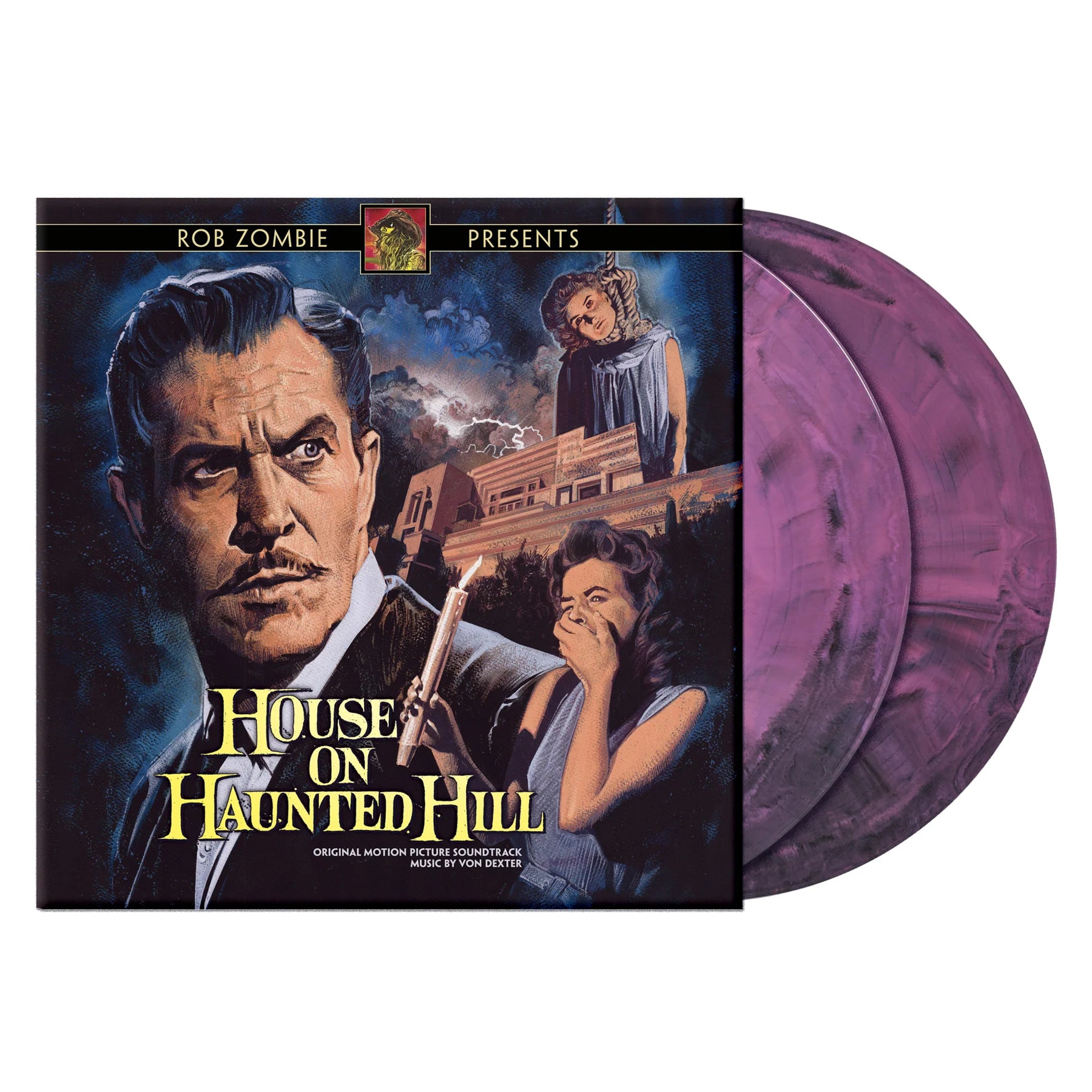OST "House On Haunted Hill" Pink / Black Hand Poured Vinyl - PRE-ORDER
