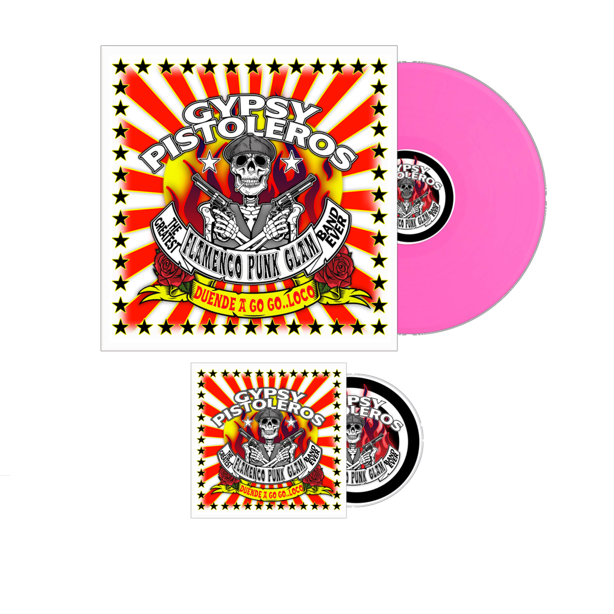 Gypsy Pistoleros "Duende a Go Go Loco" Pink Vinyl & Signed CD