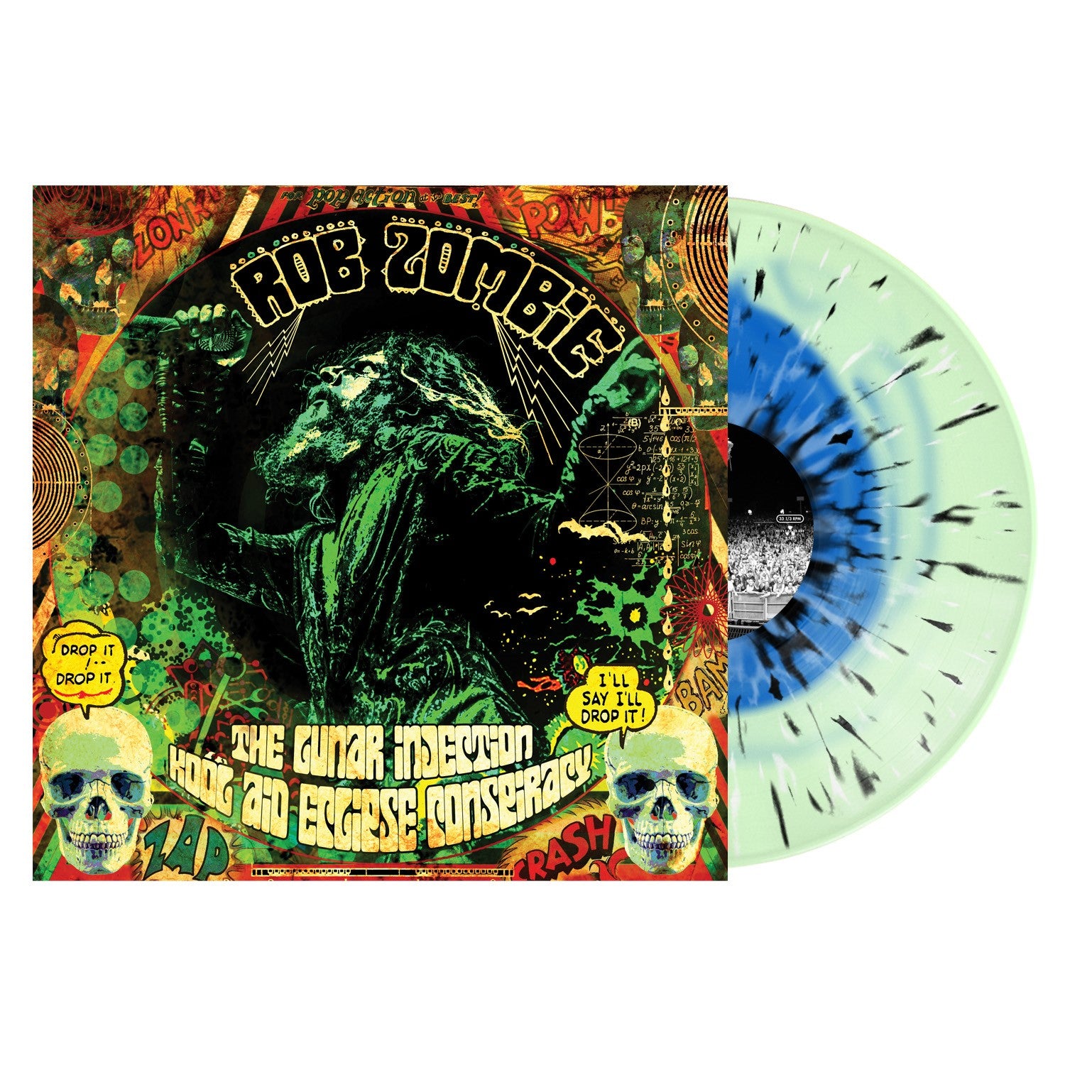 Rob Zombie "The Lunar Injection Kool Aid Eclipse Conspiracy" Blue in Bottle Green w/ Black Splatter Vinyl