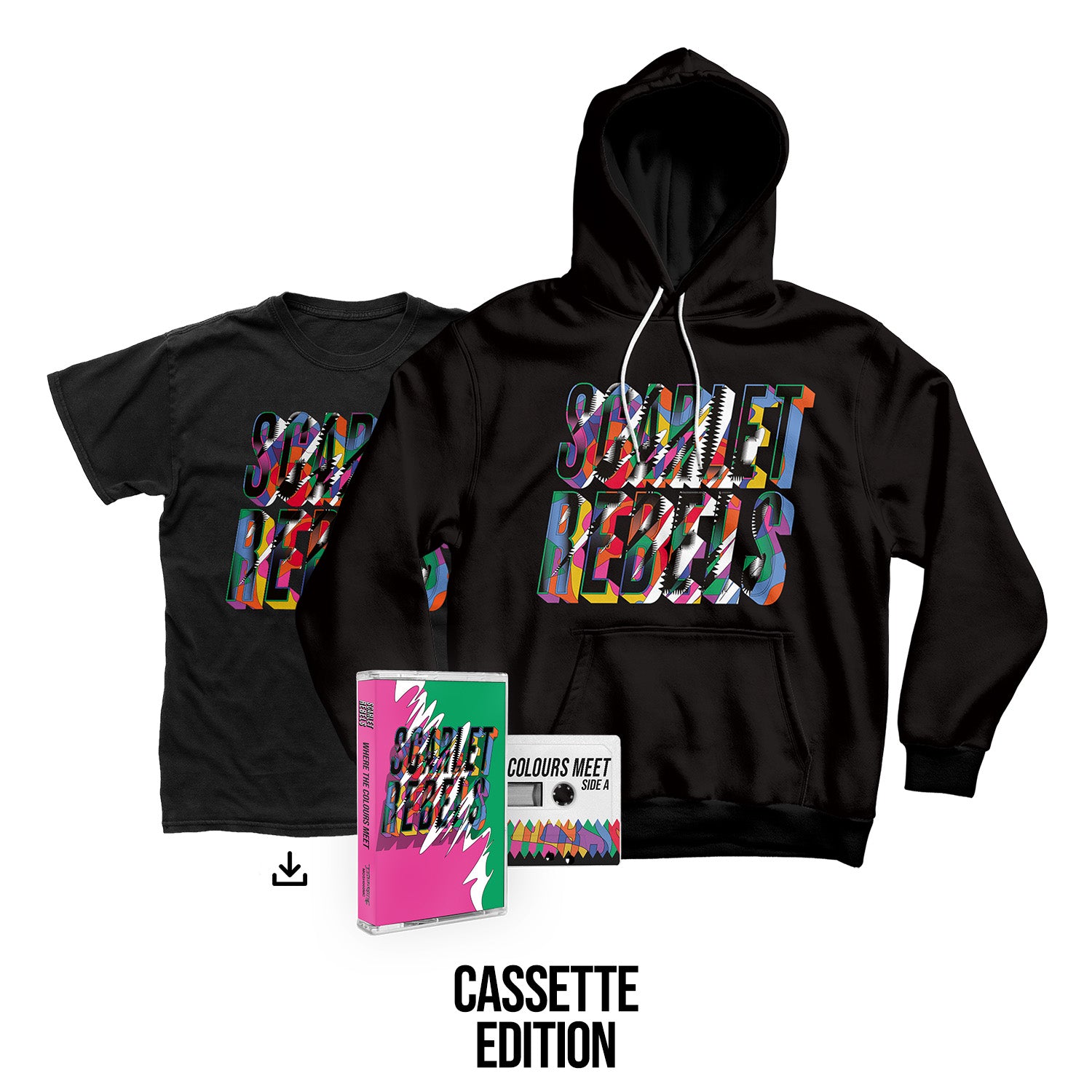 Scarlet Rebels "Where The Colours Meet" Cassette Tape, T shirt, Hoodie & Download - PRE-ORDER