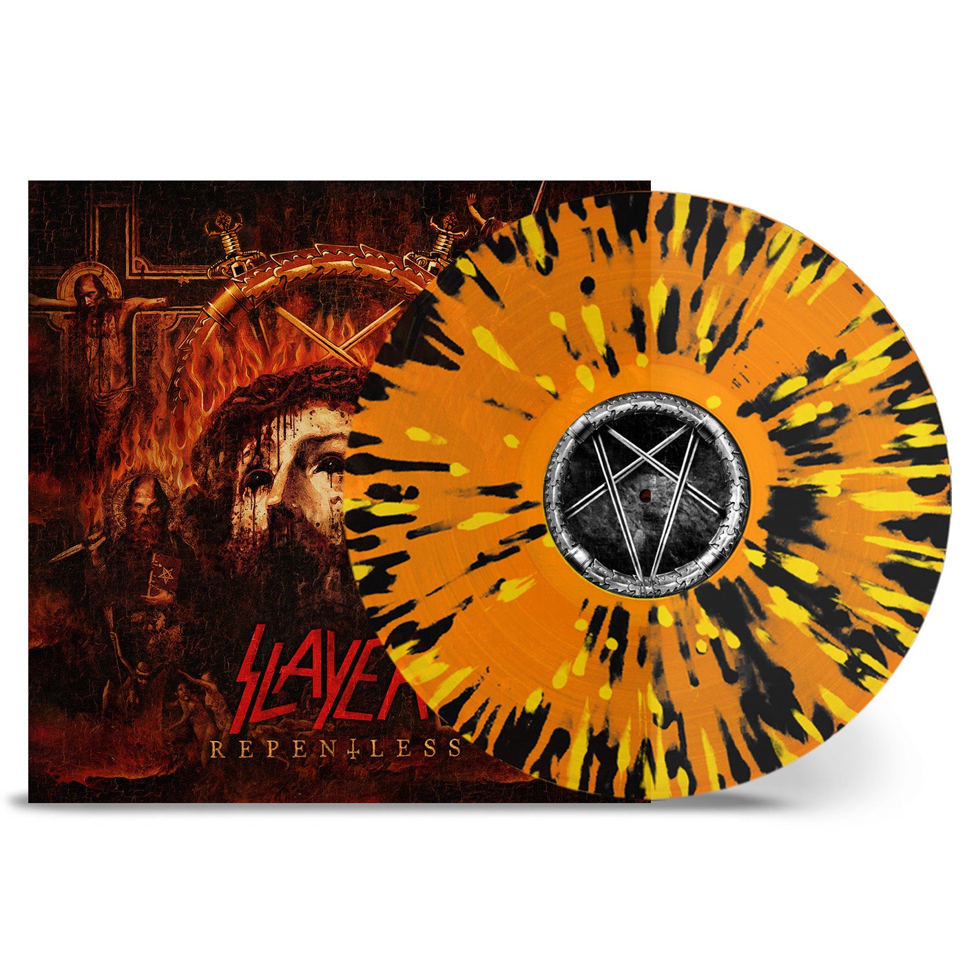 Slayer "Repentless" Transparent Orange w/ Yellow and Black Splatter Vinyl - PRE-ORDER