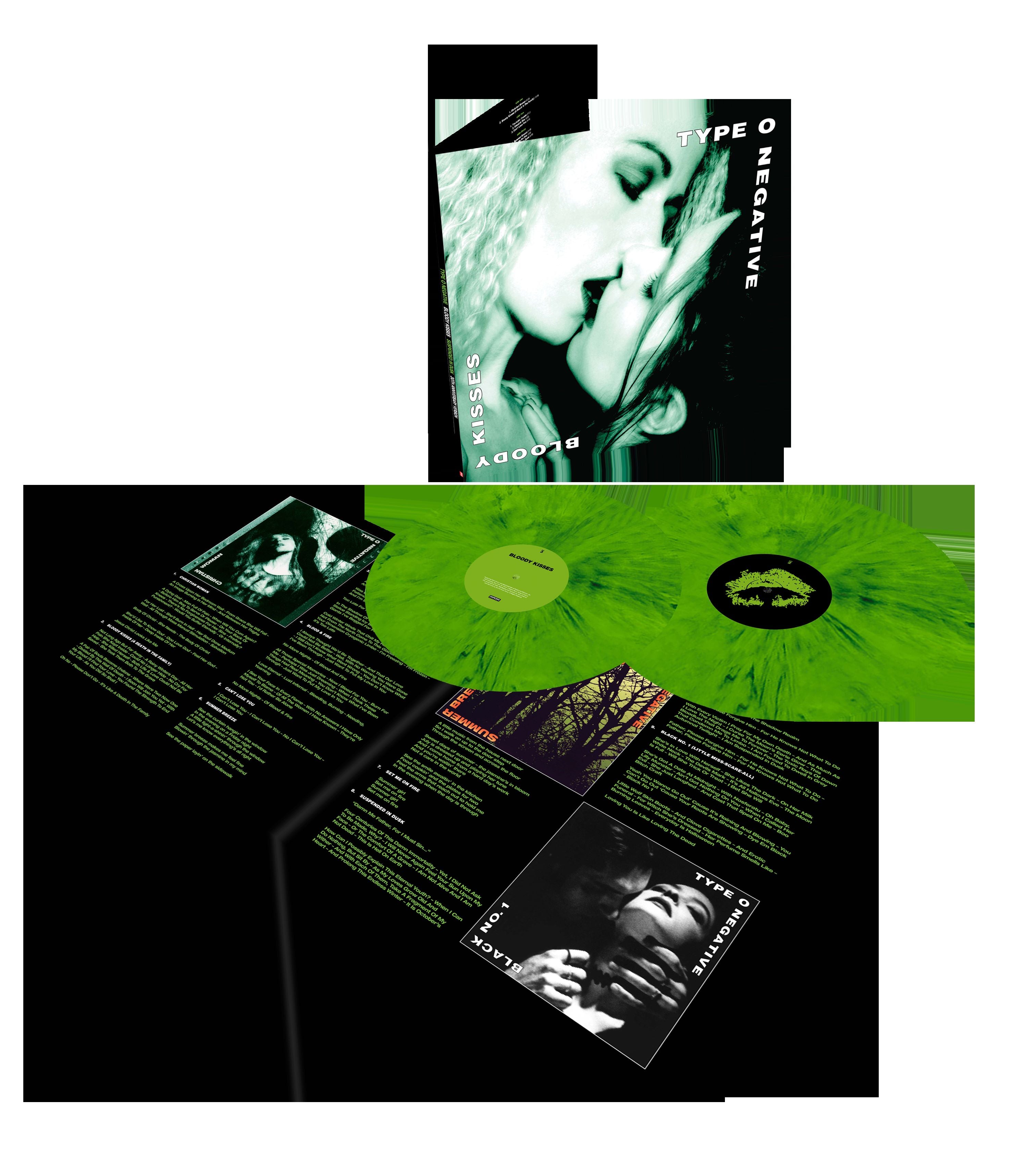 Type O Negative Bloody Kisses Gatefold 2x12 Green with Black Mix Vi –  Earache Records Ltd