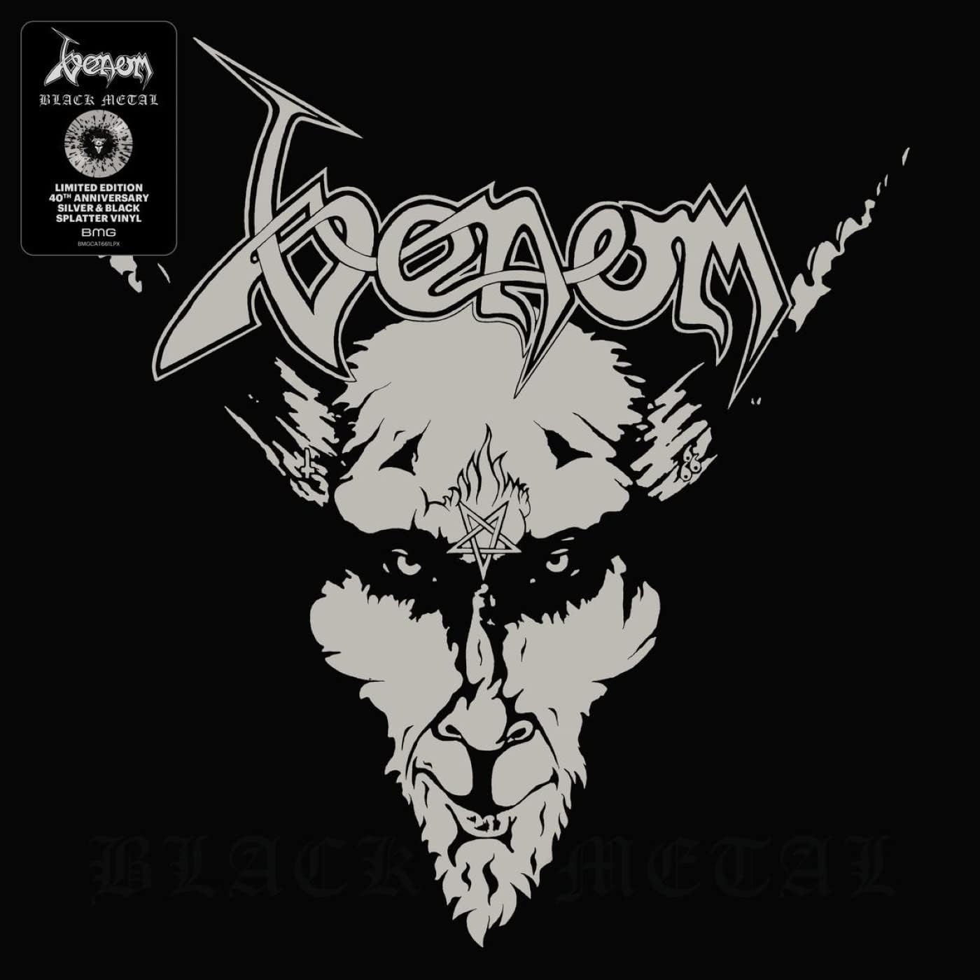 Venom "Black Metal" 40th Anniversary Silver / Black Swirl Vinyl