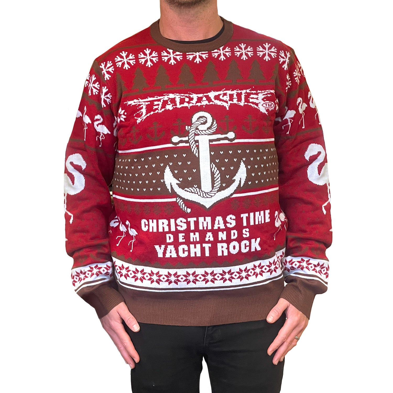 Earache Christmas Time Demands Yacht Rock Knitted Christmas Jumper