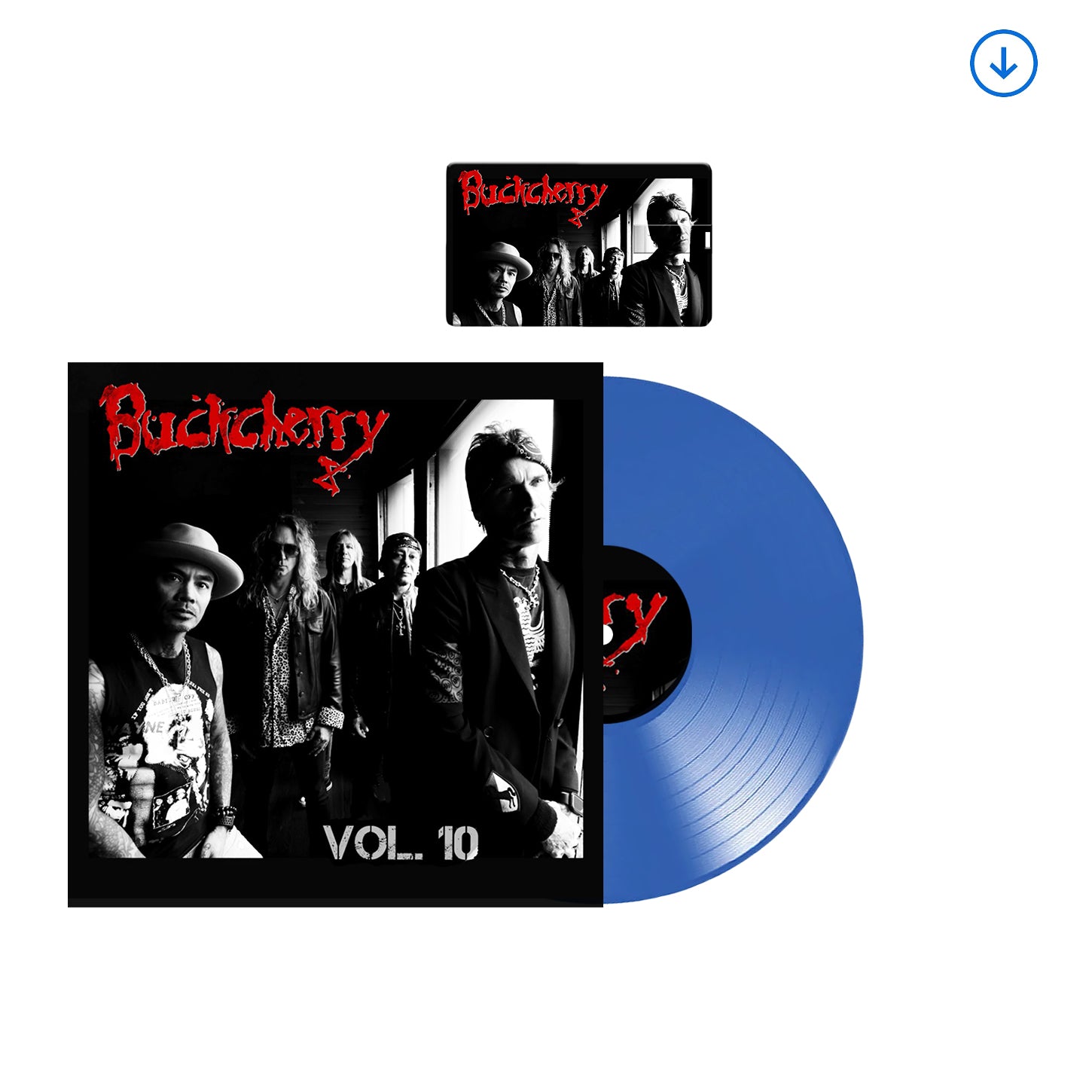 Buckcherry "Vol. 10" Blue Vinyl, Credit Card Shaped USB