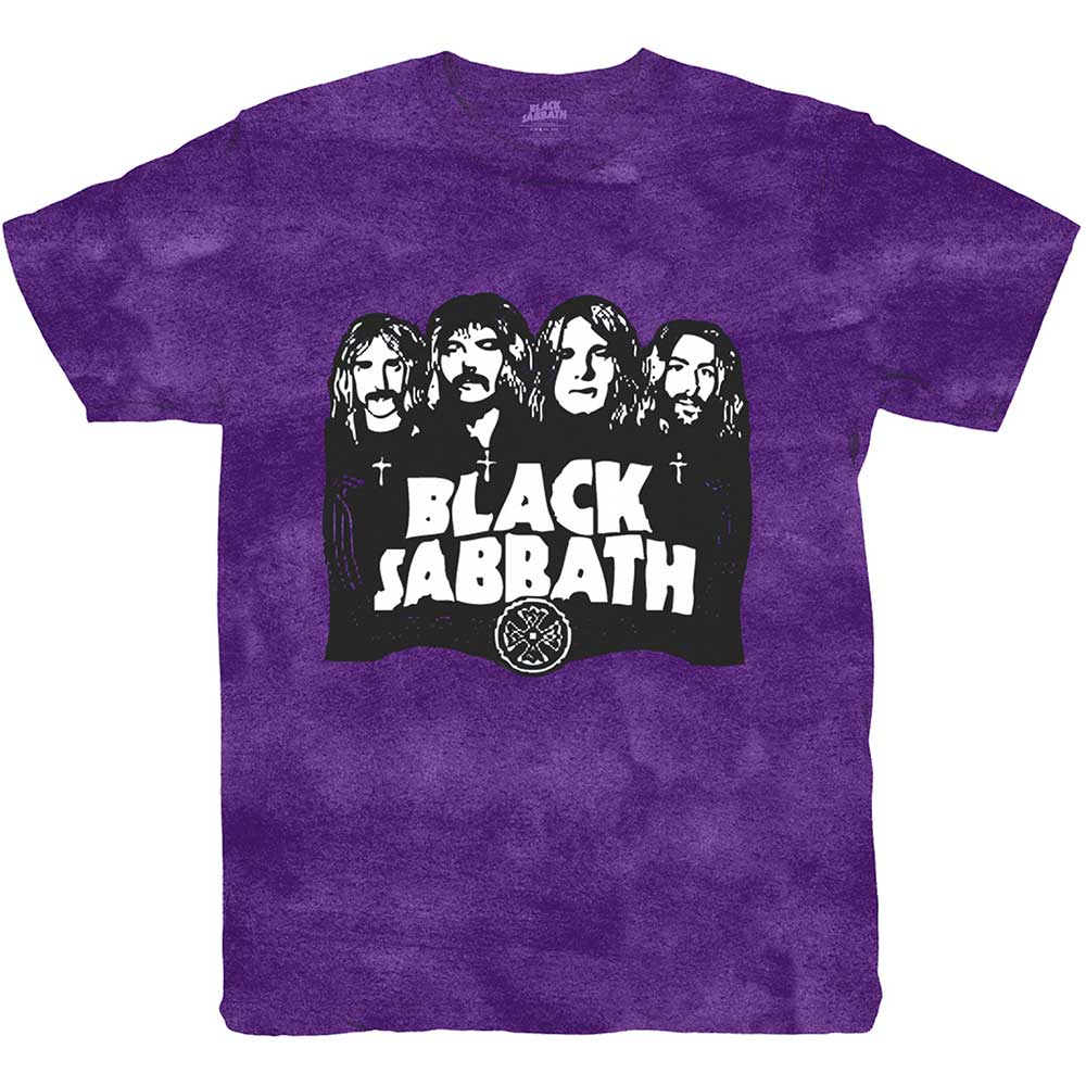 Black Sabbath "Band & Logo" Dye Wash T shirt