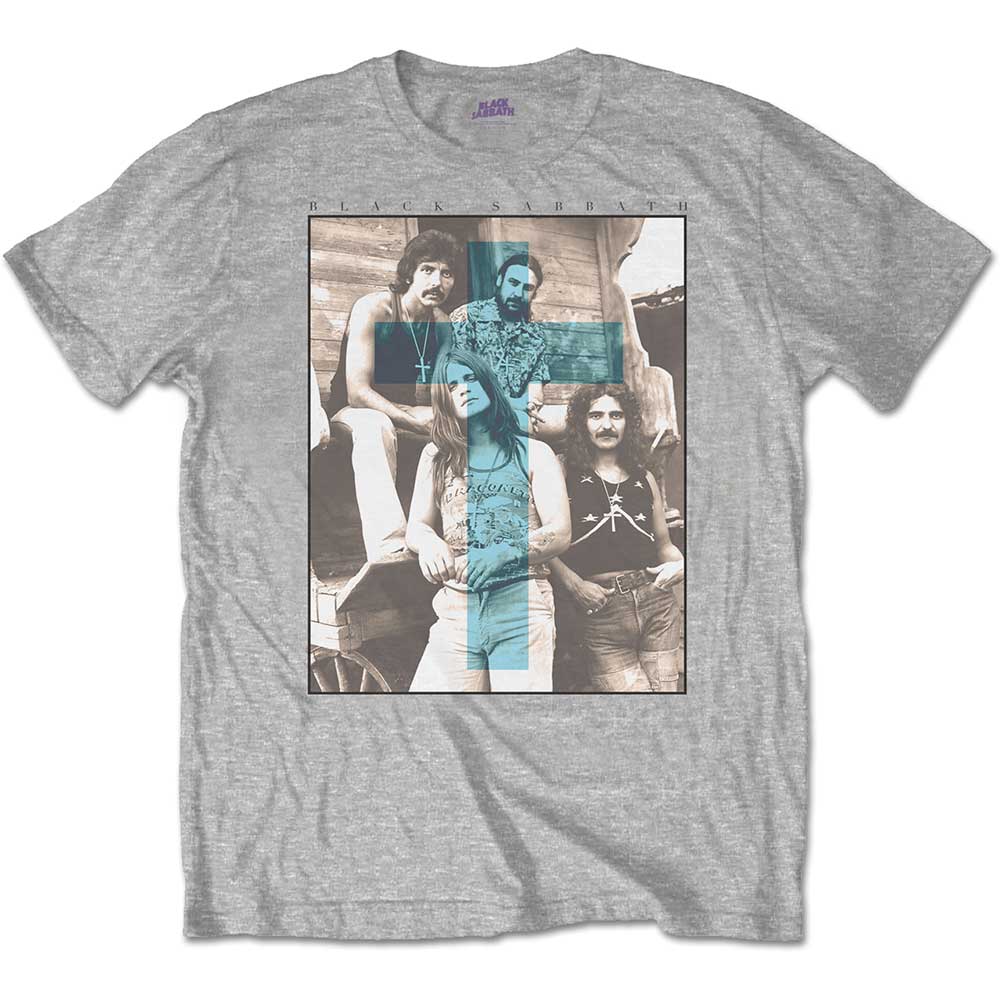 Black Sabbath "Blue Cross" Grey T shirt