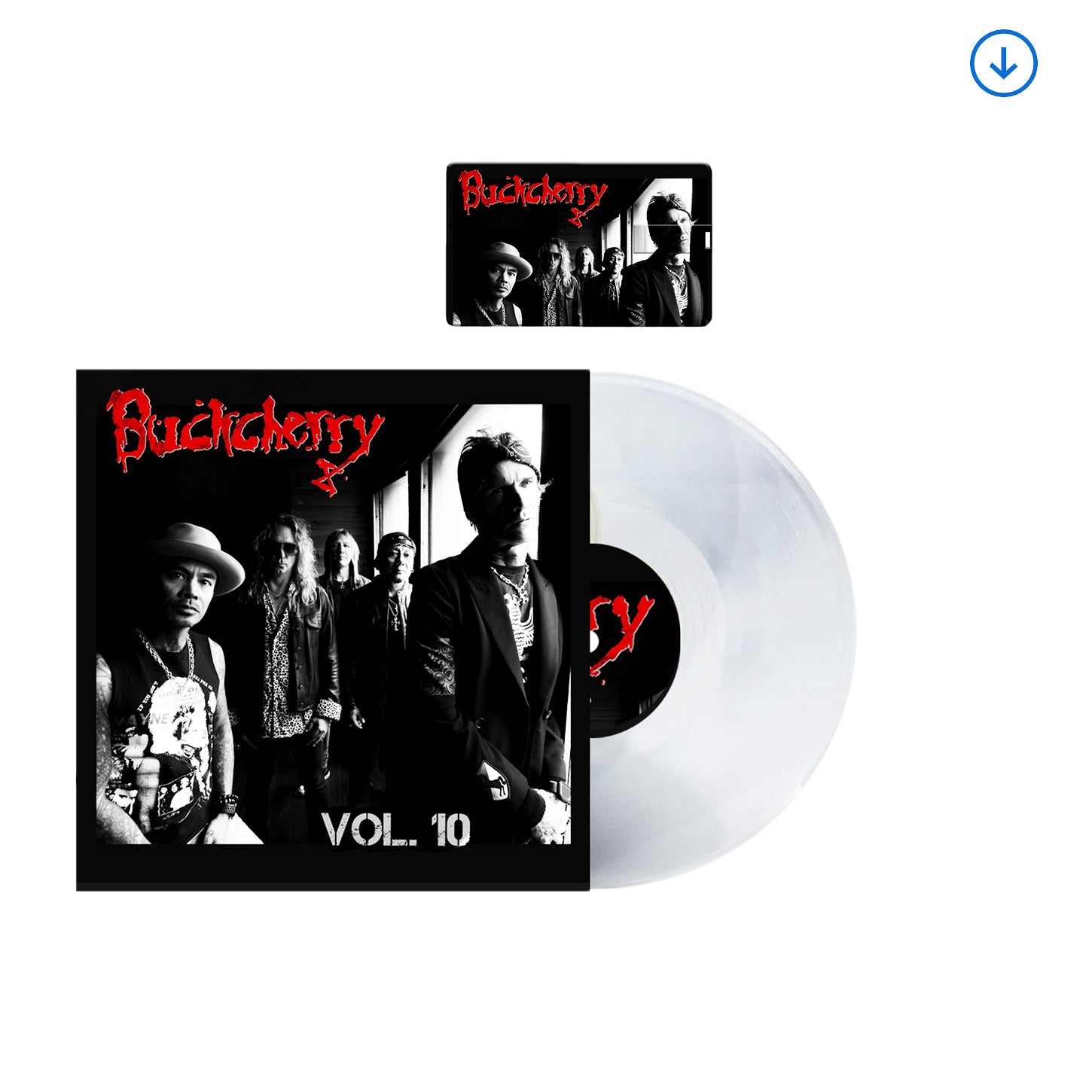 Buckcherry "Vol. 10" Clear Vinyl, Credit Card Shaped USB