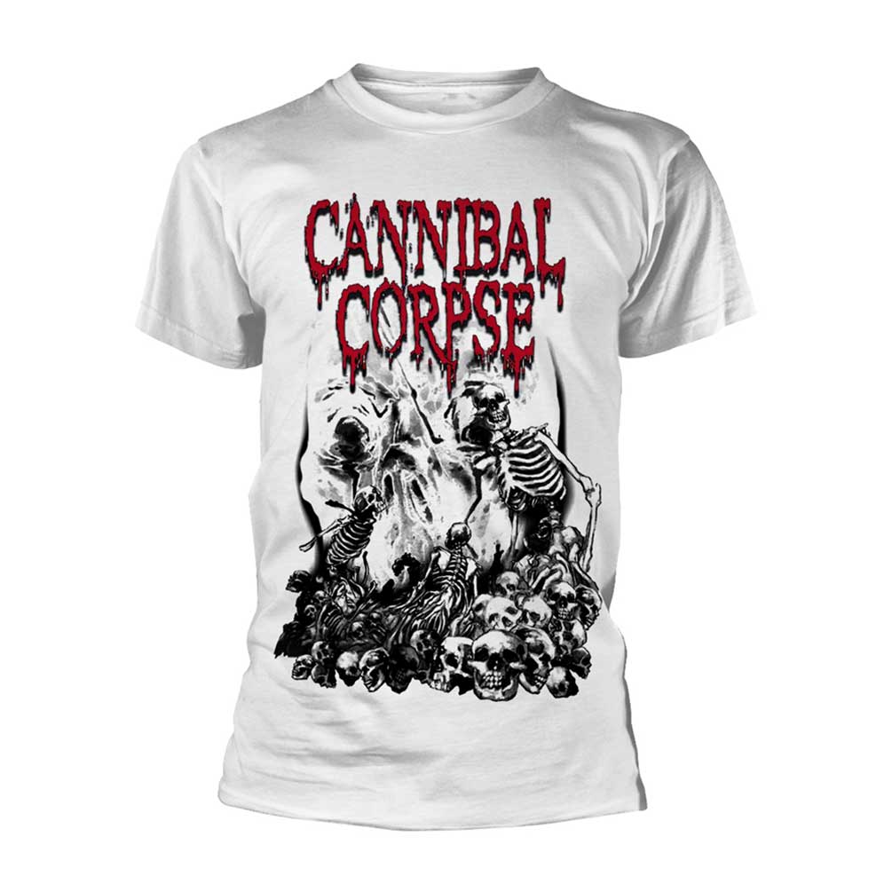 Cannibal Corpse "Pile Of Skulls" White T shirt