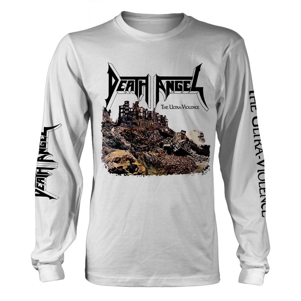 Death Angel "The Ultra-Violence" White Long Sleeve T shirt