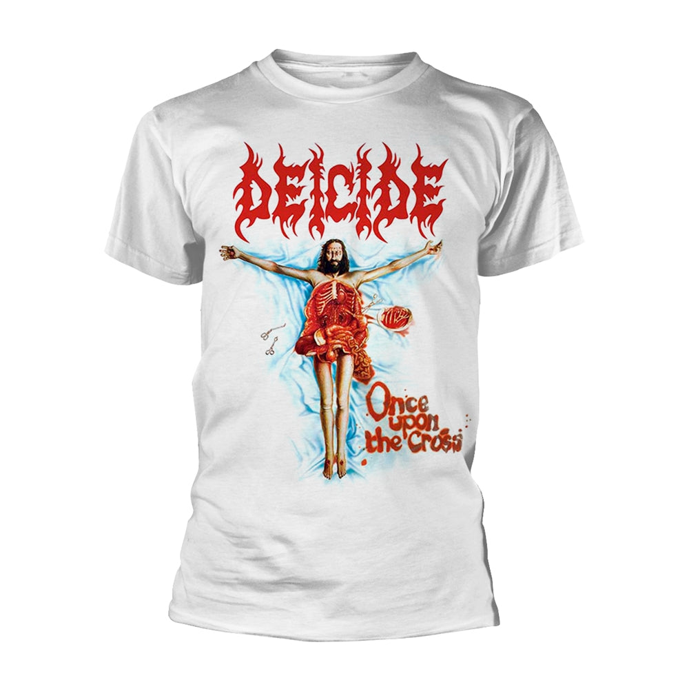 Deicide "Once Upon The Cross" White T shirt