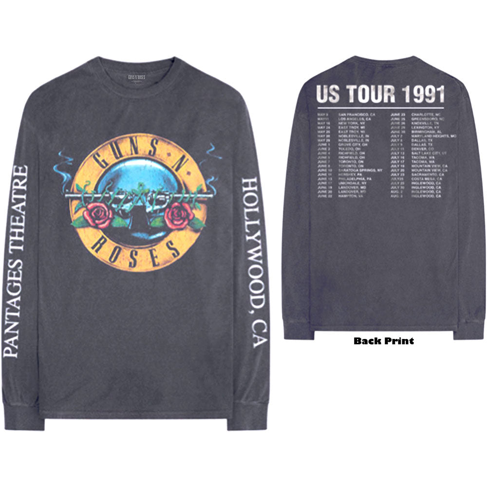 Guns 'n' Roses "Hollywood Tour" Charcoal Grey Long Sleeve T shirt