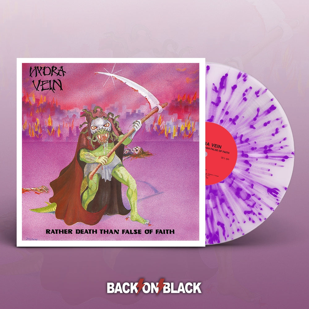 Hydra Vein "Rather Death Than False Of Faith" Clear/Purple Splatter Vinyl + 12" Single