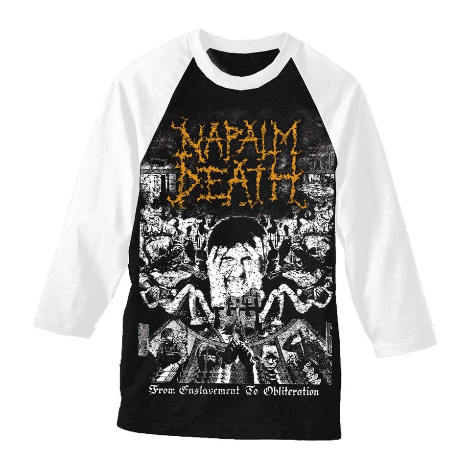 Napalm Death "From Enslavement To Obliteration" Baseball Shirt