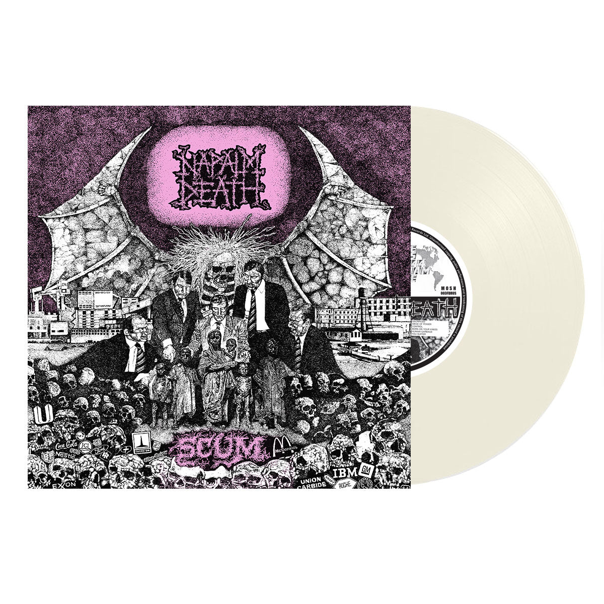 Napalm Death "Scum" FDR Milky Clear Vinyl w/ Pink Cover