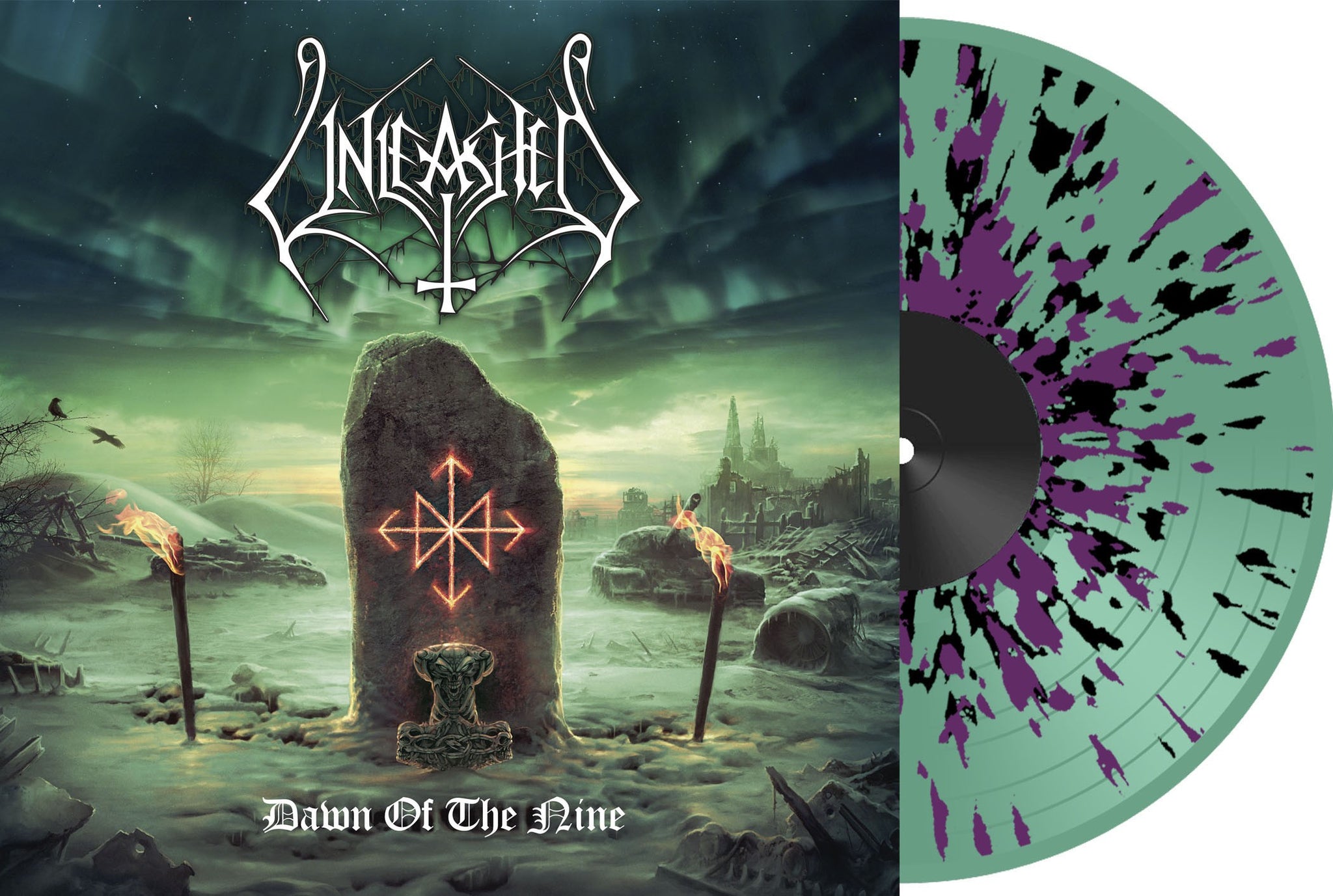 Unleashed "Dawn Of The Nine" Green / Purple / Black Splatter Vinyl