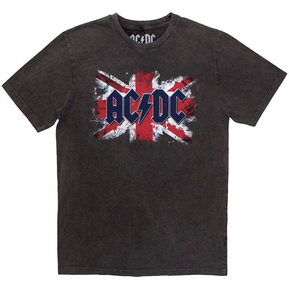AC/DC "Flag" Charcoal Grey Stone Wash T shirt
