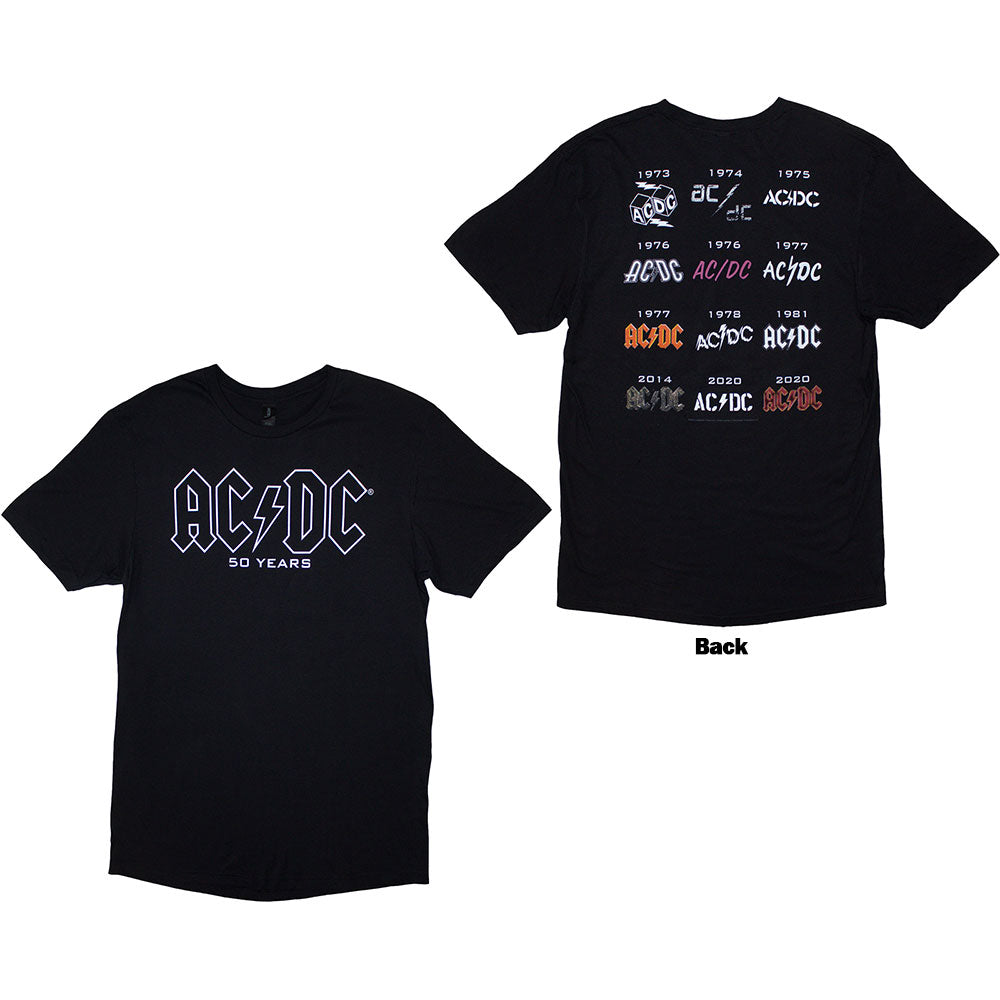 AC/DC "History Logo" Black T shirt