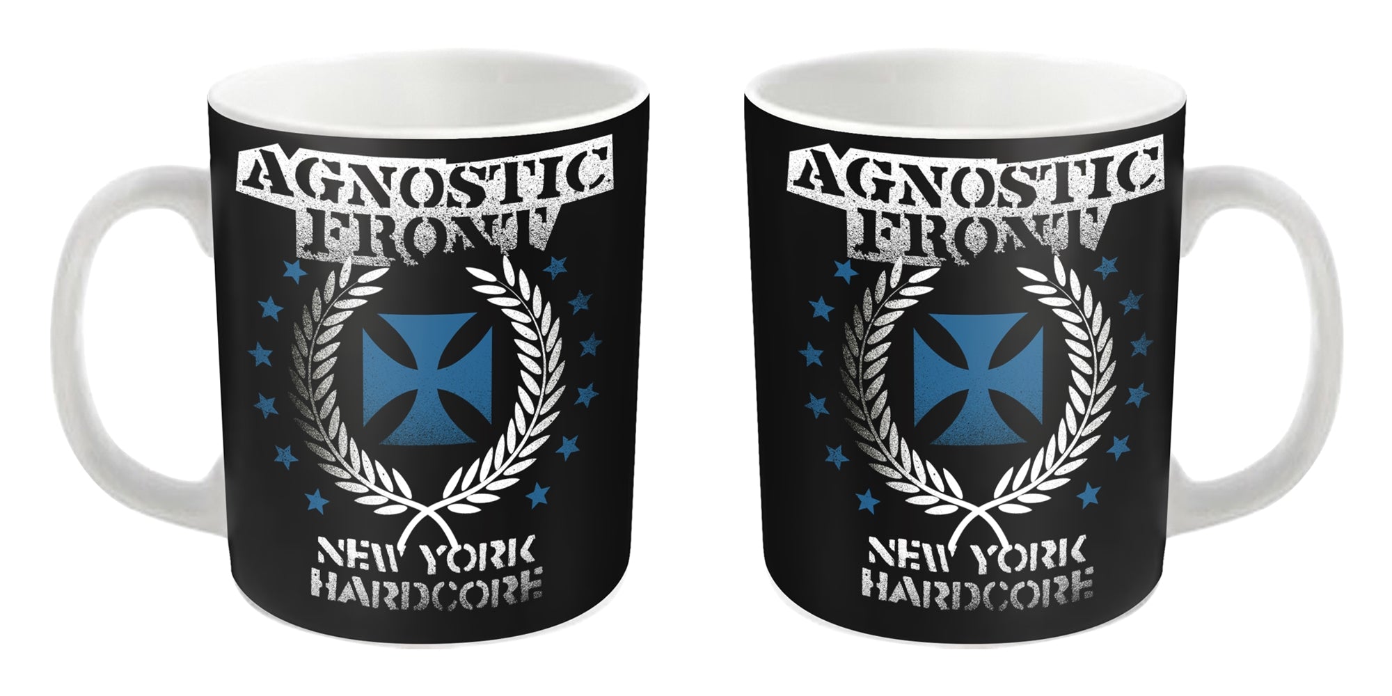 Agnostic Front "Blue Iron Cross" White Mug