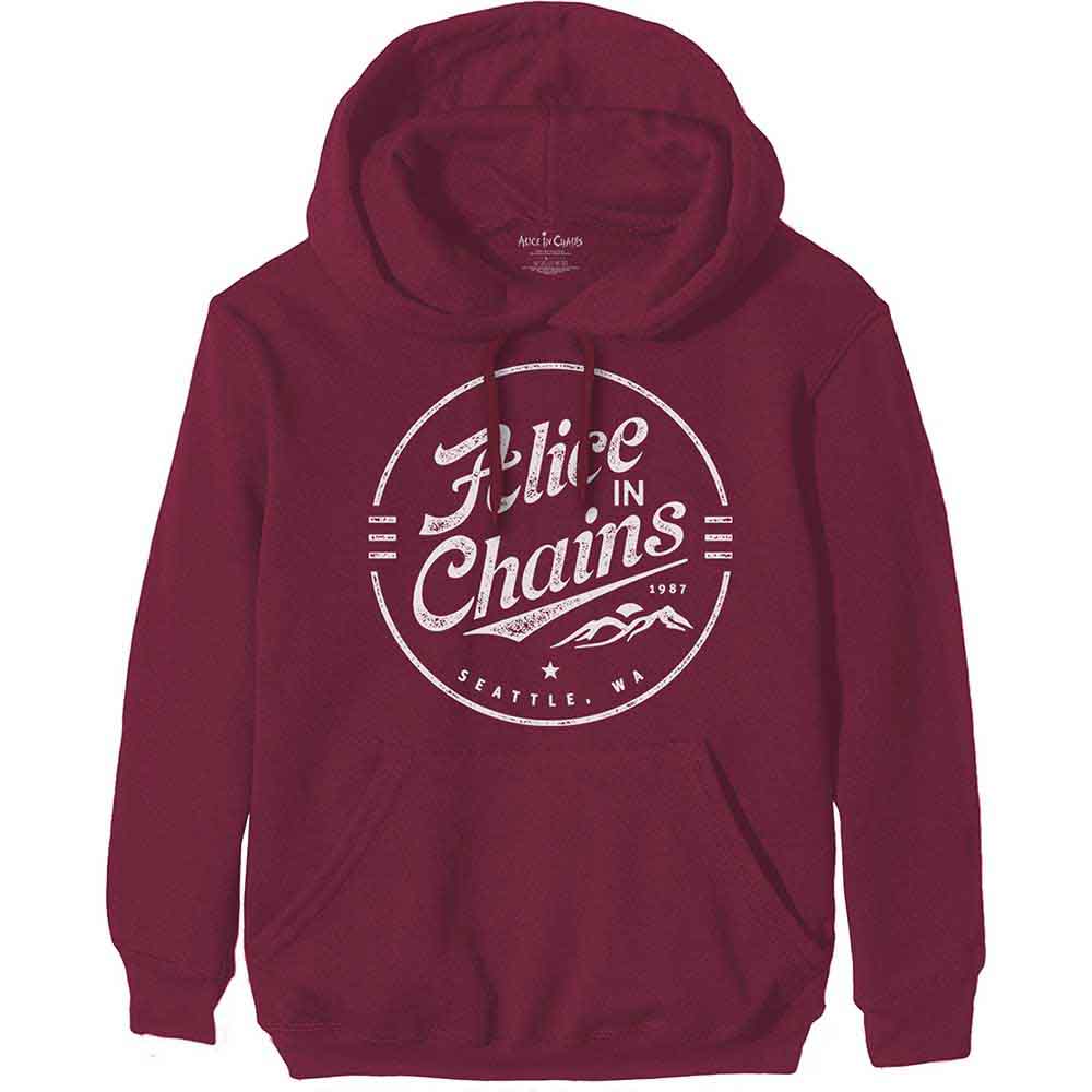 Alice In Chains "Circle Emblem" Maroon Red Pullover Hoodie