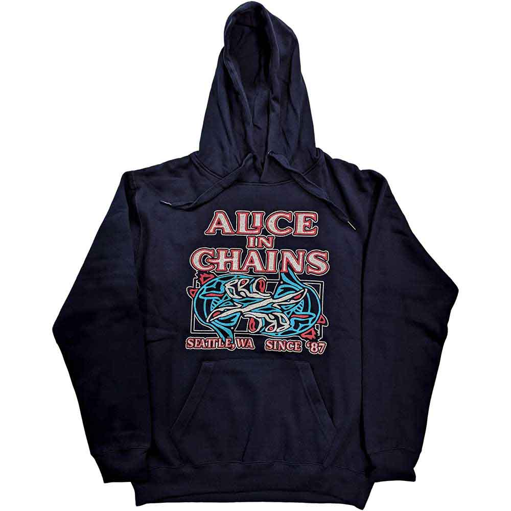 Alice In Chains "Totem Fish" Navy Blue Pullover Hoodie