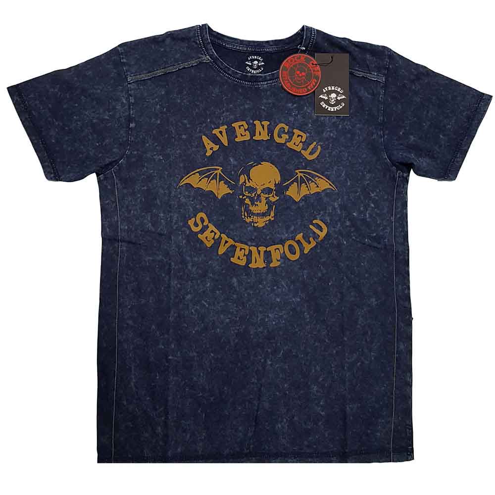 Avenged Sevenfold "Logo" Navy Blue Snow Wash T shirt