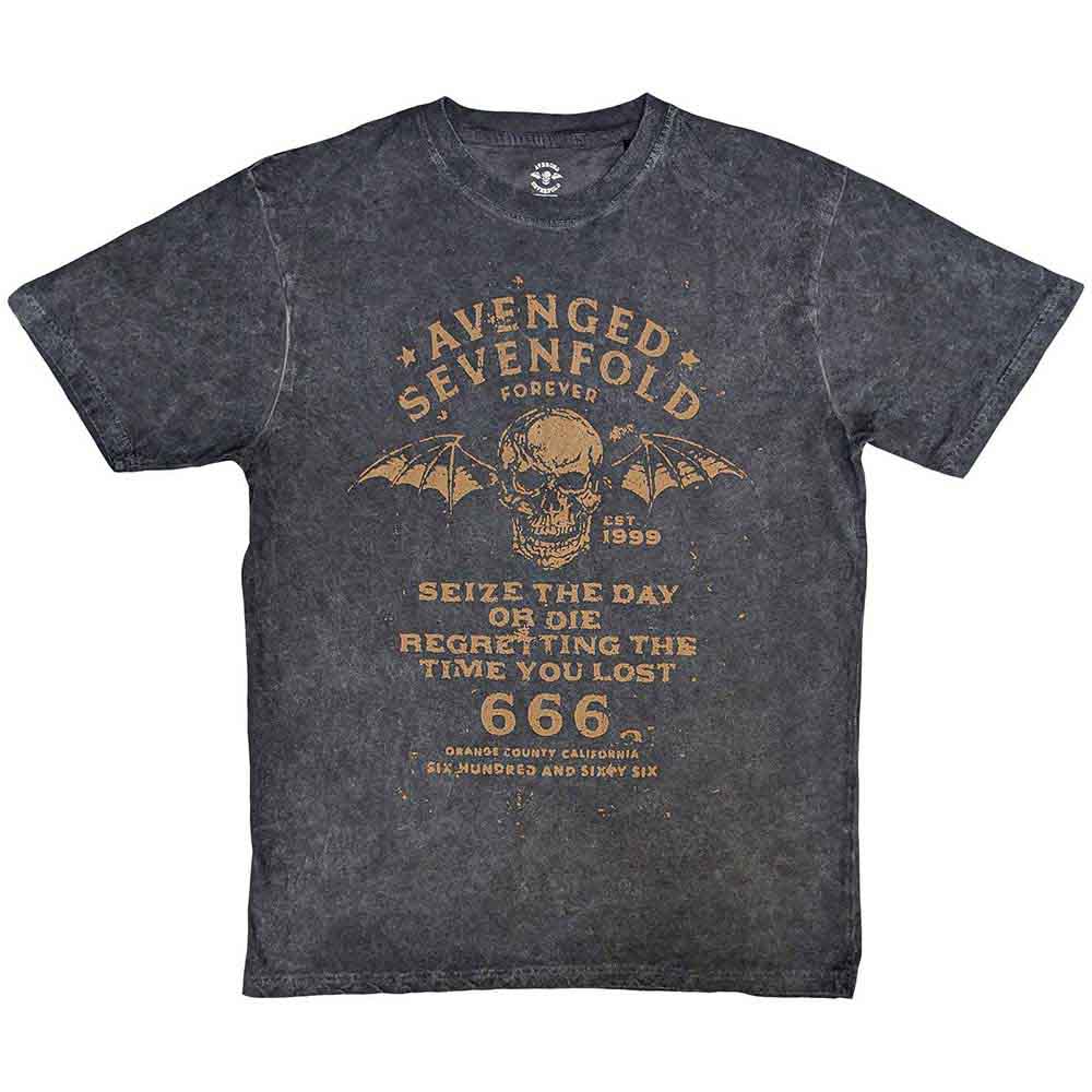 Avenged Sevenfold "Seize The Day" Black Wash T shirt