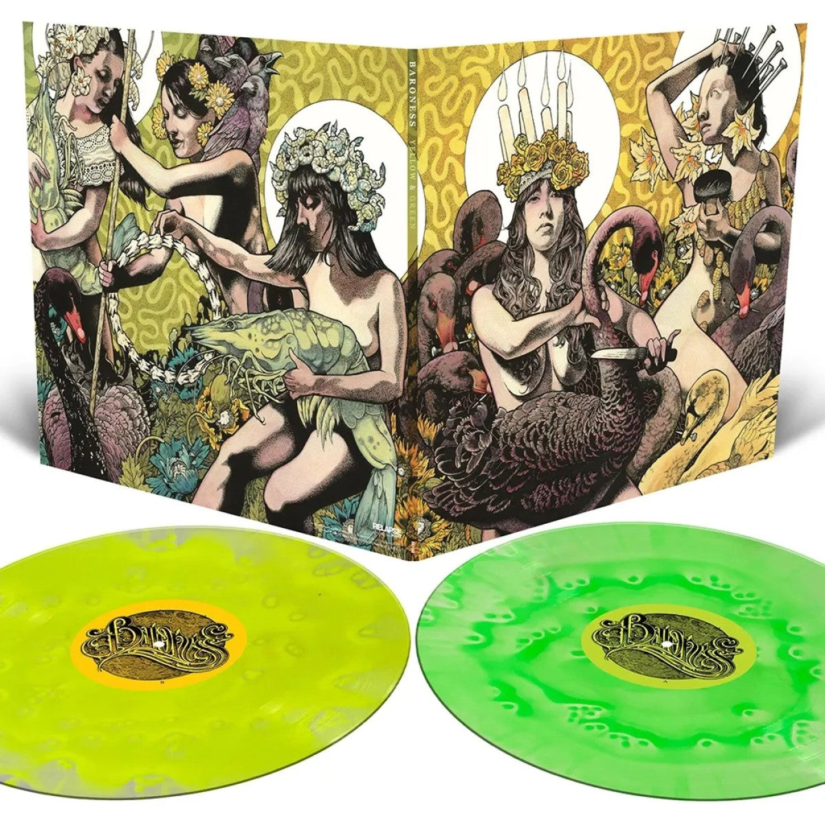 Baroness "Yellow and Green" 2x12" Cloudy Effect Vinyl