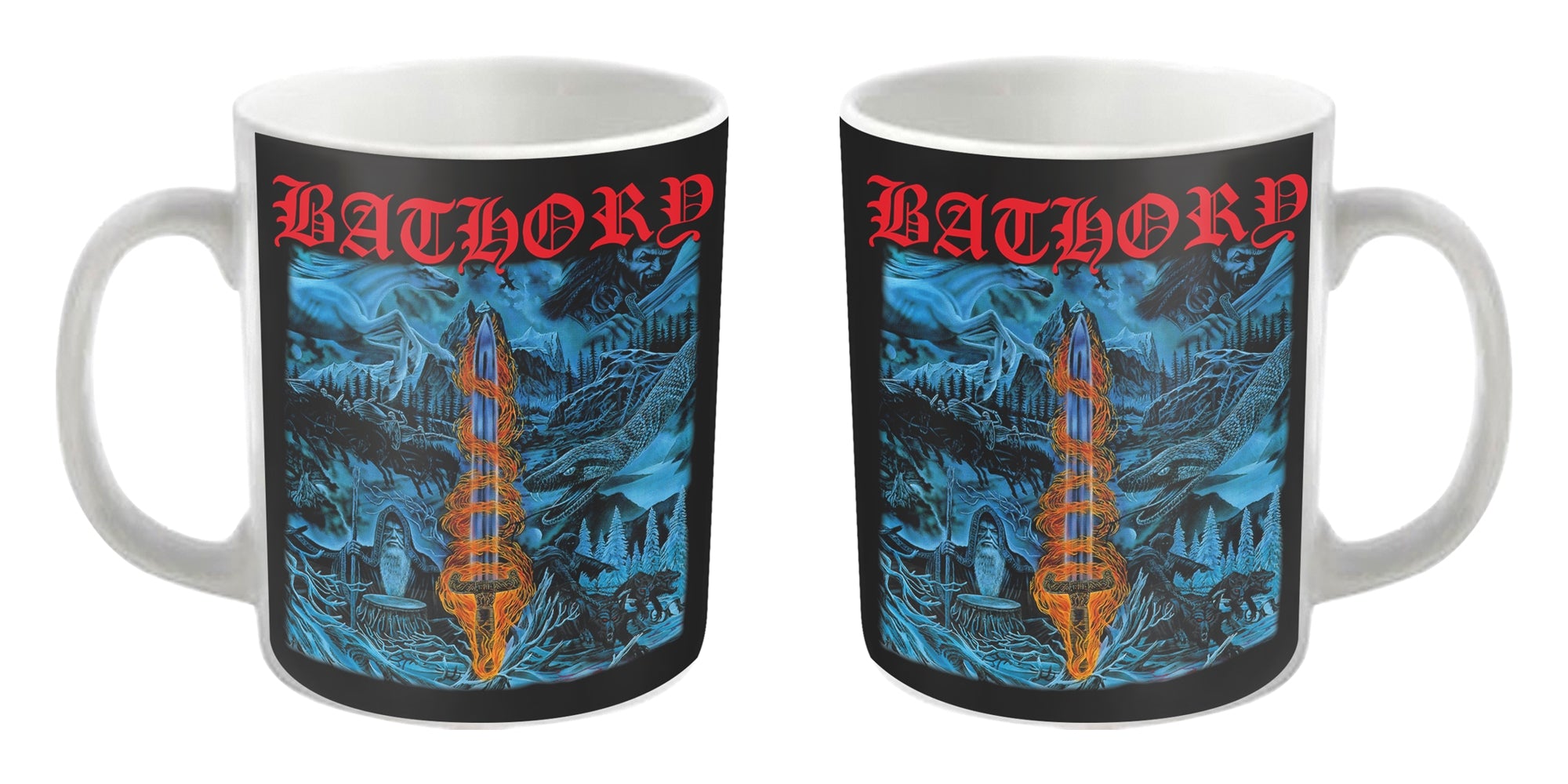 Bathory "Blood On Ice" White Mug