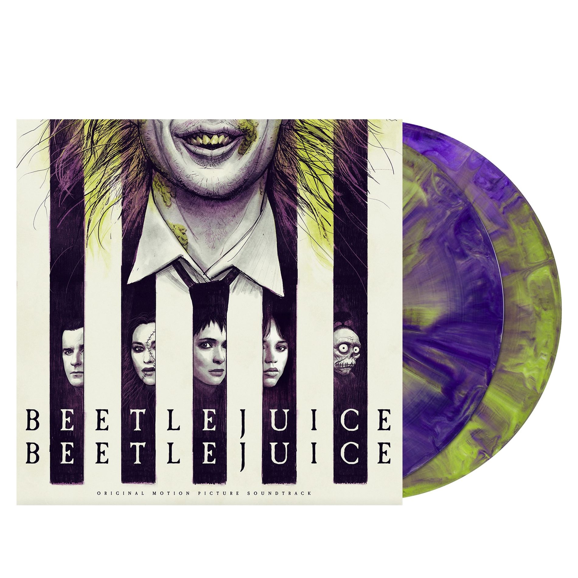 OST "Beetlejuice Beetlejuice" Gatefold 2x12" Lime green & Purple Hand Pour Vinyl - PRE-ORDER