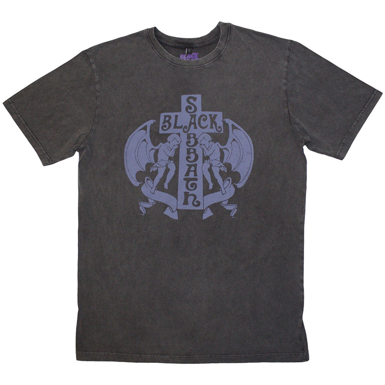 Black Sabbath "Angels" Charcoal Grey Stone Wash T shirt