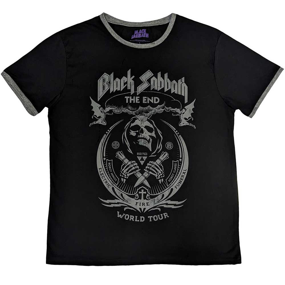 Black Sabbath "The End Mushroom Cloud" Black Ringer T shirt