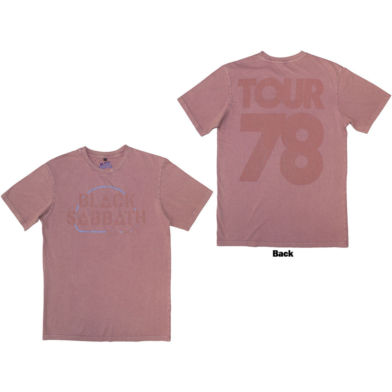 Black Sabbath "Never Say Die" Kashmir Red Stone Wash T shirt