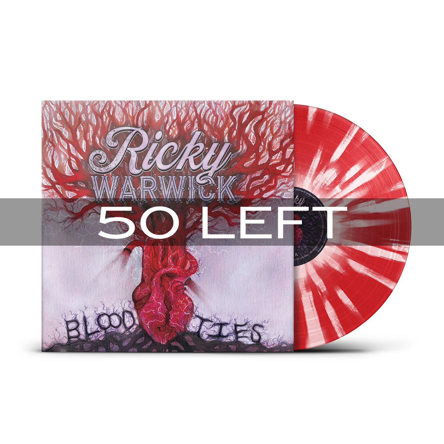 Ricky Warwick "Blood Ties" Red w/ Heavy White Splatter Vinyl & Download