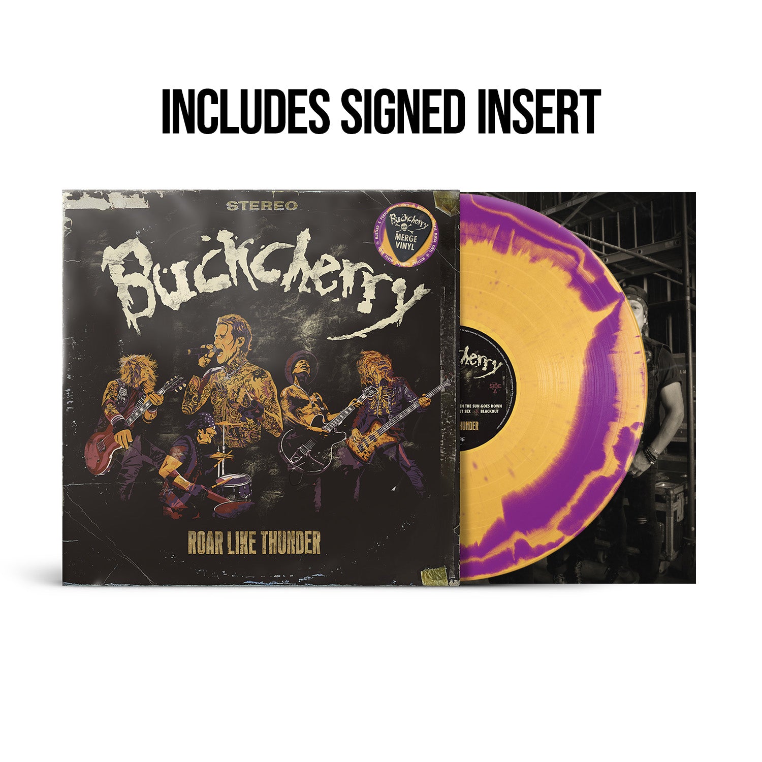 Buckcherry "Roar Like Thunder" Yellow / Purple Merge Vinyl w/ Signed Photocard & Download - PRE-ORDER