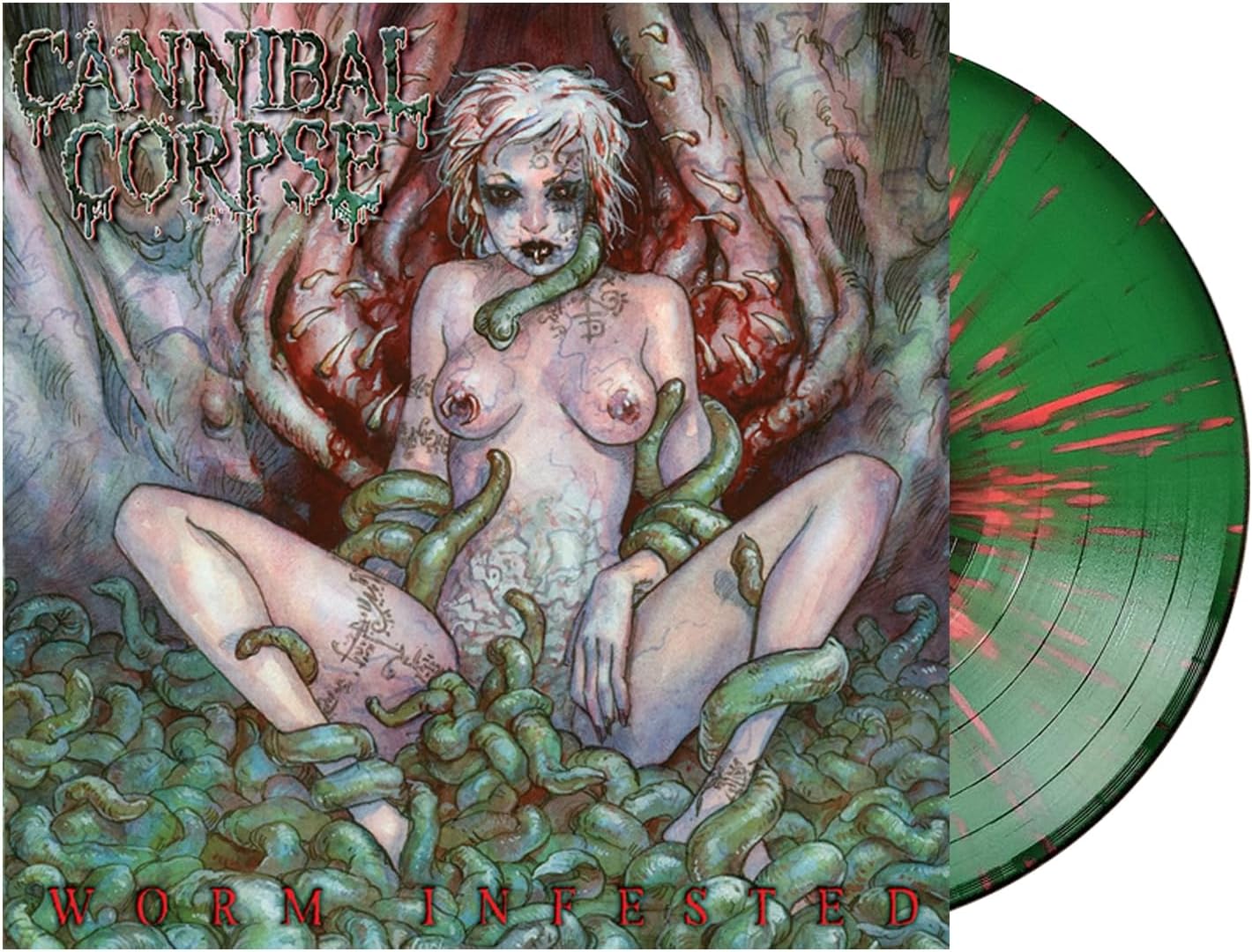Cannibal Corpse "Worm Infested" Green w/ Red Splatter Vinyl
