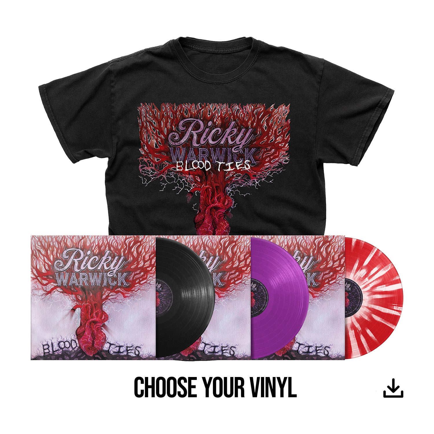 Ricky Warwick "Blood Ties" Choice of Vinyl, T shirt & Download - PRE-ORDER