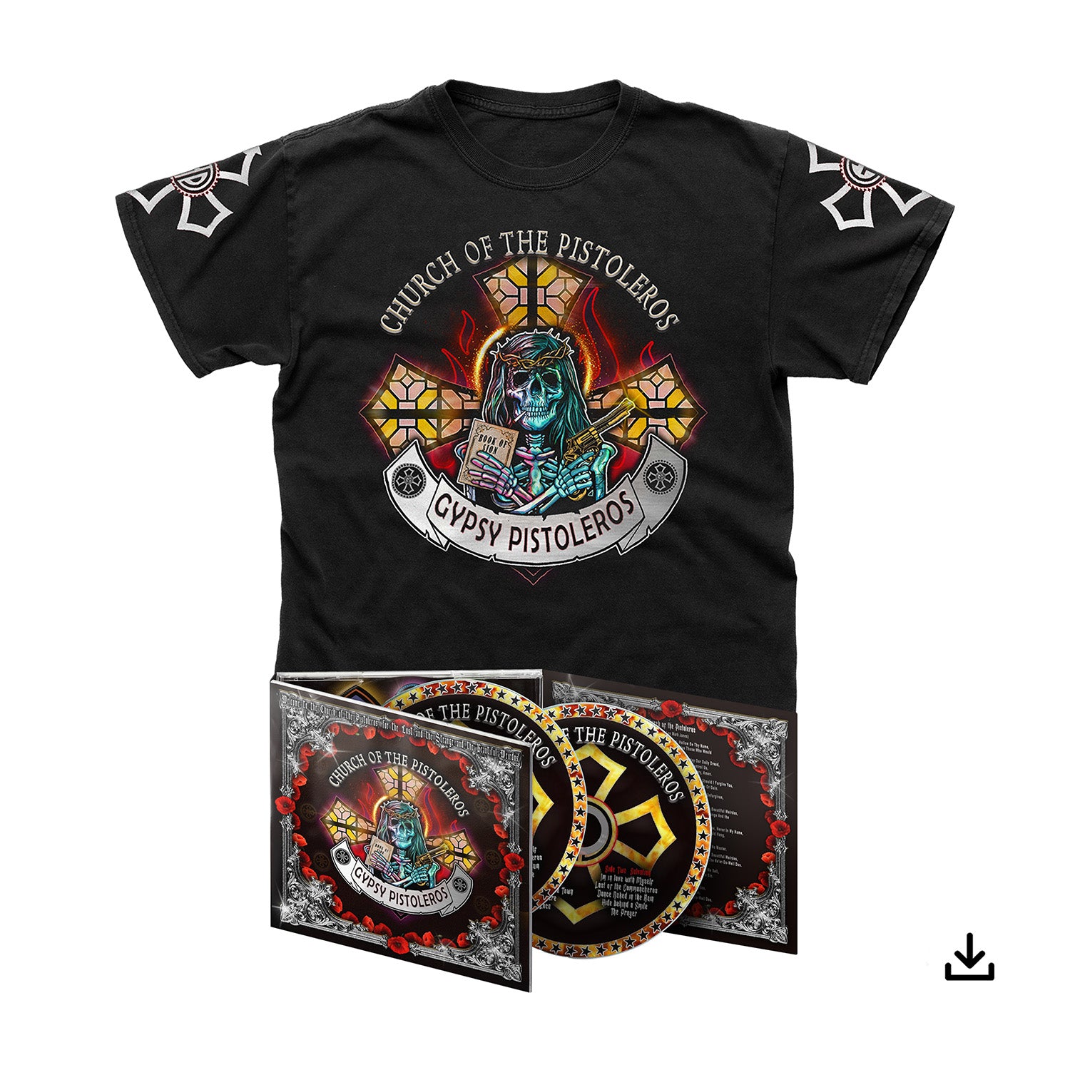 Gypsy Pistoleros "Church Of The Pistoleros" Signed Digipak CD, T shirt & Download - PRE-ORDER