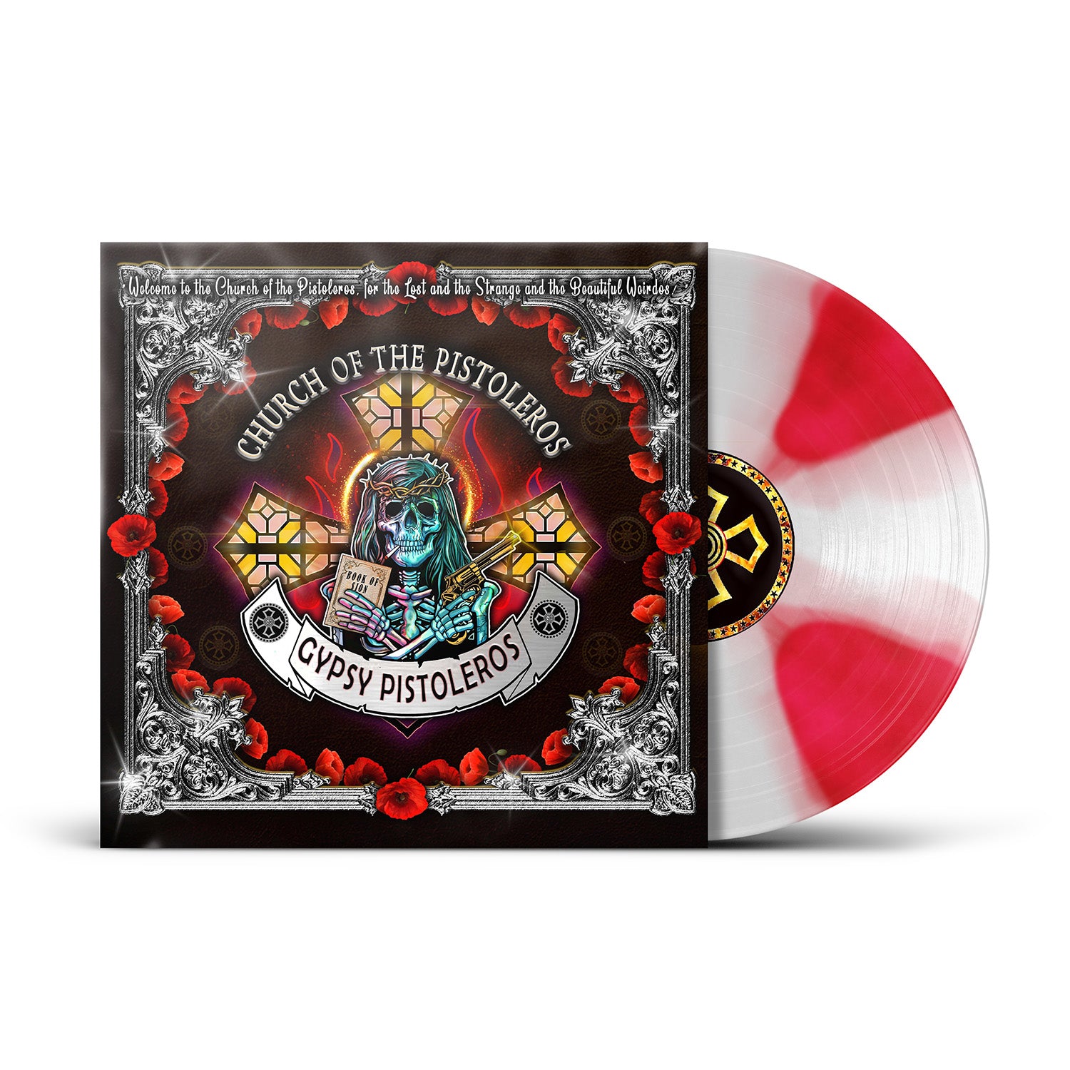 Gypsy Pistoleros "Church Of The Pistoleros" White w/ Red Cross Vinyl & Download (Ltd to 300) - PRE-ORDER