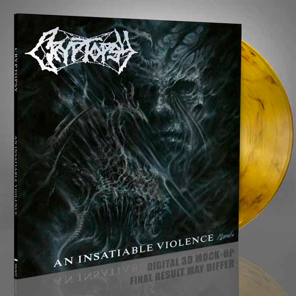 Cryptopsy "An Insatiable Violence" Transparent Yellow / Black Marble Vinyl